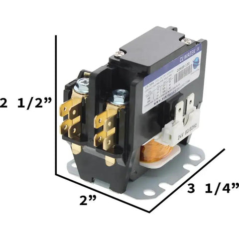 Single Pole 30A Condenser Contactor For Residential ACs, Upgraded Replacement Fits Nordyne 3100A15Q152L, side view with dimensions