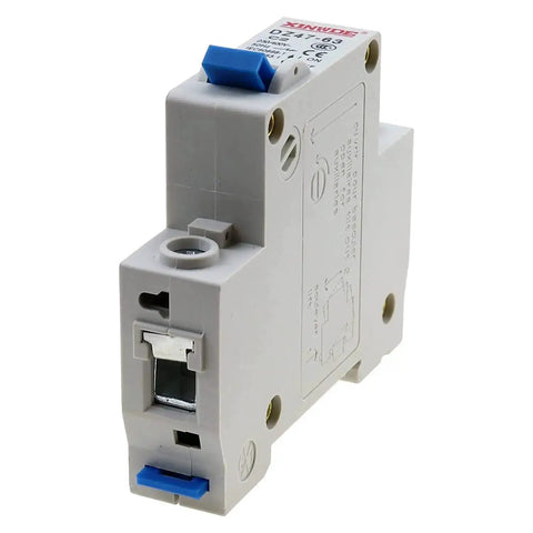 2 Pack One Pole 230 to 400V Miniature Circuit Breaker 2A DIN Rail Mount DZ47-63 C Series, side view