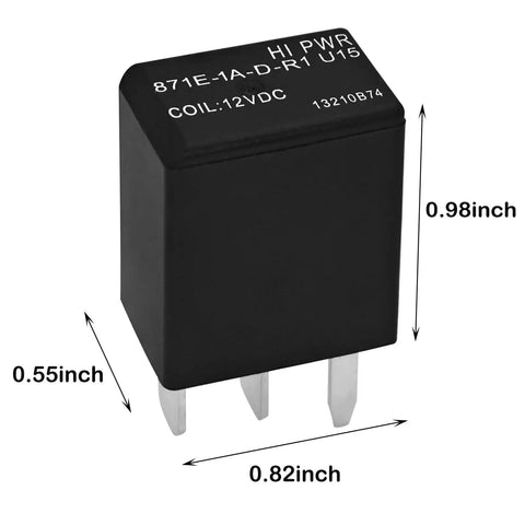 Diagram of 12V DC 35 Amp Four Pin General Purpose Automotive Relay Pack Of Four For High Current Electrical Switching And Control U15 Model