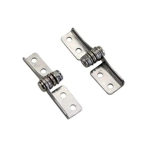 Two 304 stainless steel positionable torque-damping cabinet hinges; adjustable with multiple mounting holes