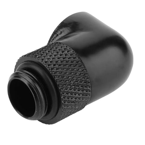 G1/4 threaded 90-degree rotary PC water-cooling fitting, black