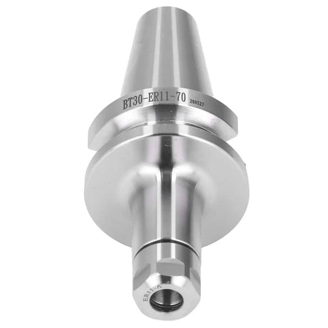 Top Notch Precision Collet Chuck Tool Holder Set 0.005mm for CNC Milling, front view, durable steel, BT30-ER11-70 marked