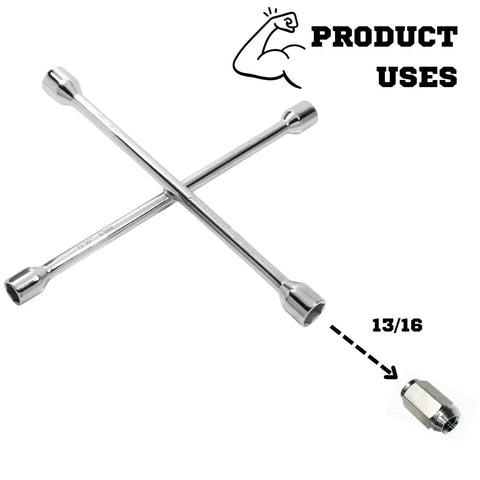 Lug wrench and Acorn Lug Nuts For Trailers Half Inch Twenty Thread Stainless Steel 304 Electropolished Finish Rugged Durable Corrosion Resistant Wheel Nuts Set Ten Pack Mighty Fasteners