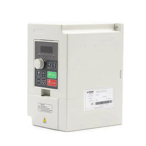 1.5KW 110V VFD Inverter with 0-1000 Hz output, front view of industrial-grade case and control panel for motor drive