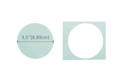 3.5 Inch Circle Lever Action Extra Large Craft Punch for Scrapbooking and Card Making showing punched circle and size measurement