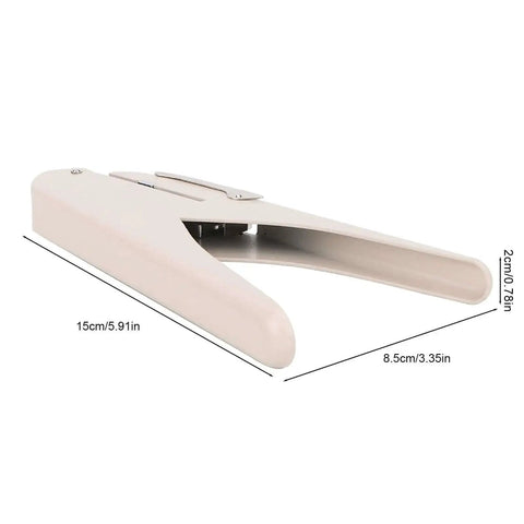 Side view of Mushroom Hole Puncher 6 Sheet A4 Capacity, mushroom-shaped paper punch, 15x8.5 cm, ideal for office and craft use.