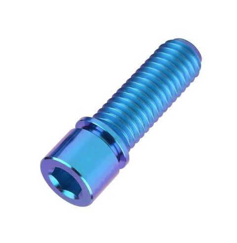 Blue Titanium M8x25mm Bolt With Washer For BMX Bike Stem Six Pack, Lightweight Anti Corrosion TC4 Titanium Alloy Hex Bolt