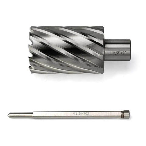 Annular Cutter Set For Magnetic Drill Press With Weldon Shank Three Quarters Inch Cutting Diameter One And Five Eighths Inch Two Inch Cutting Depth HSS Slugger Bits Kit For Metalworking And Milling Pro Grade By JESTUOUS