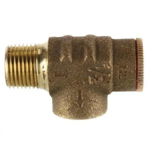 Brass pressure relief valve, 1/2-inch NPT with adjustable cap, for water well pump pressure tanks