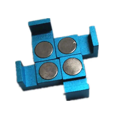 Magnetic Parallel Keepers For Vise And CNC Machining, Ultra Strong Rare Earth Magnets, Durable Aluminum Build With Blue Powder Coat