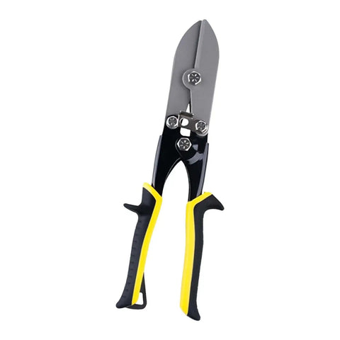 5-Blade Hand Crimping Pliers For 24 To 28 Gauge Metal Sheets With Locking Nonslip Grip, Carbon Steel Construction Heavy-Duty Build Black And Yellow