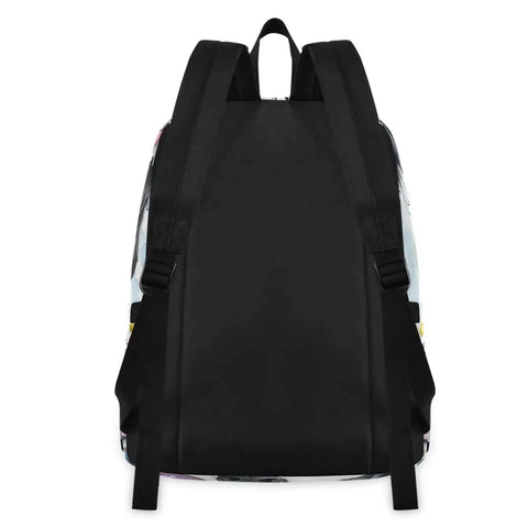 Back view of Daisy Dog Backpack With Insulated Cooler Lunch Box, lightweight, scratch-resistant nylon, multi pocket for 15.6 inch laptop