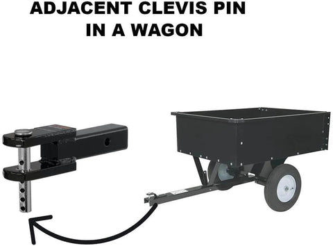 Adjustable Clevis Pin Set Half Inch By Two Inches Zinc Plated Steel With Eight Holes And R Clip for trailer attachment