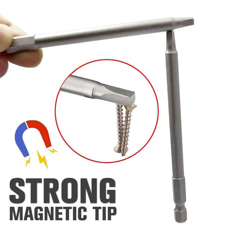 10 Pc Magnetic Square Drill Bit Set 100mm Hex Shank Robertson Square Drive Bits for Pocket Hole Jig S2 Alloy Steel