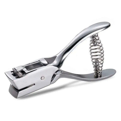 Heavy Duty Single Oval Hole Puncher for Scrapbooking Handheld Paper Cutter with Chrome Finish and Clear Alignment Window