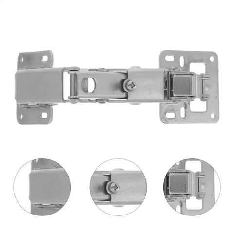 Heavy Duty Hidden Door Hinges 170 Degree Wide Angle Thick Door Hardware 2 Pack With Screws for stone and fire doors, close-up view.