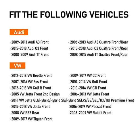 513253 Front Wheel Bearing & Hub Assembly Compatible - Audi A3 Q3 TT Quattro, VW Beetle CC Golf Jetta Passat