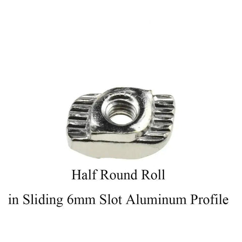 Sliding T Slot Nuts 2020 Series M3 Drop In Pack Of 30 Carbon Steel Nickel Plated Half Round Roll In For 6mm Slot Aluminum Profiles
