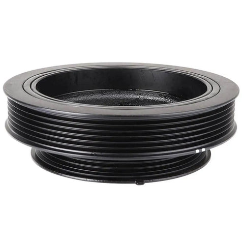 Harmonic Balancer Crankshaft Pulley for Infiniti I30 and Nissan Maxima 3.0L, 1995-2001, side view, smooth black finish, reduces vibration