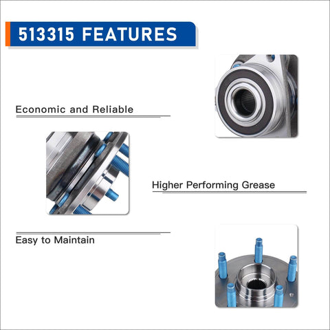 Features of 513315 Front Wheel Bearing Hub Assembly for 2011-2015 Chevy Cruze and 2016 Cruze Limited
