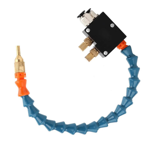 Mist Coolant Lubrication Spray System For CNC Lathes And Metal Engraving Tools That Save Over 80 Percent Of Coolant, side view
