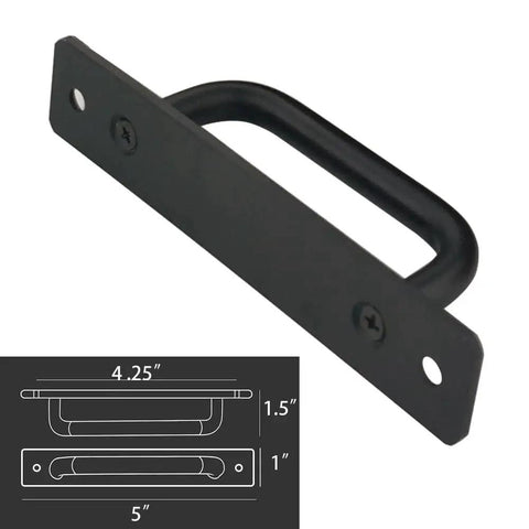 12 Pack Matte Black Aluminum Cabinet Pulls 5 Inch Length With 4 1/4 Inch Hole Center For Cabinets And Drawers with dimensions chart