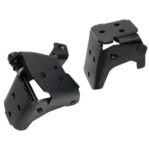 Two Piece Door Hinge Set For Left And Right Doors Upper And Lower Hinge Assemblies In Black Steel And Aluminum Electrophoresis Finish