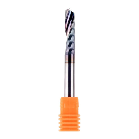 O Flute CNC Router Bit With One Quarter Inch Shank And One Inch Cutting Length For Acrylic Aluminum And Wood Cutting, Extra Long Life Coating