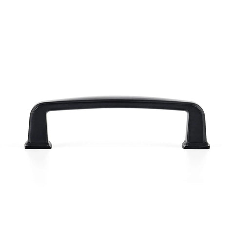 30 Pack Solid 3 Inch Cabinet Handles Matte Black Zinc Alloy Pulls for Kitchen Cupboards and Drawers, front view of a single handle