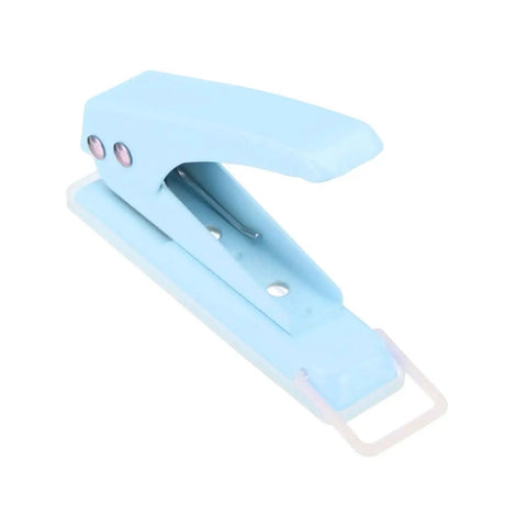 1/4 Inch Hole Punch Handheld Heavy Duty Paper Puncher with Grab and Go 20 Sheet Capacity, Blue Silicone Grip, Metal Body for Crafts.