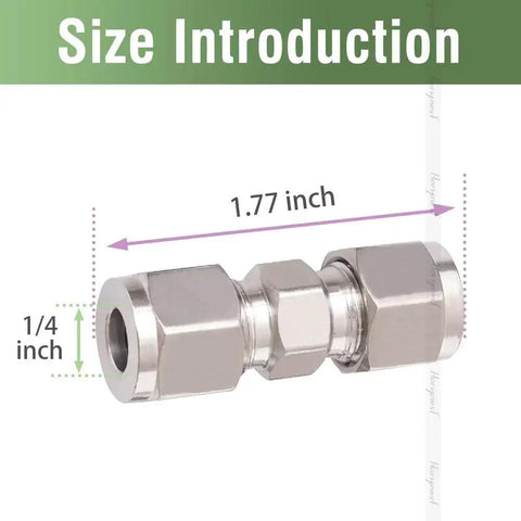 Stainless Steel 304 Compression Fitting From Horiznext For One Quarter Inch Outer Diameter Tubing Connecting Stainless Steel Copper Rigid And SemiRigid Tubes Up To 1000 Psi Withstand From Minus 100 To Plus 660 Fahrenheit Ideal For Air Lines Water And