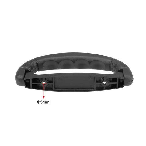 Plastic Luggage Handle Pull 6.3 Inch Length for Suitcase Grip Black showing 5mm hole diameter for replacement use