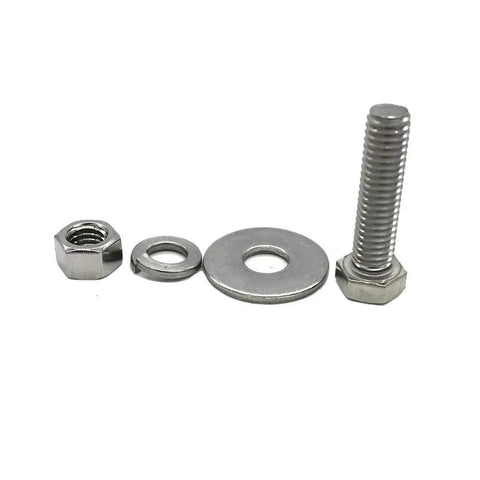 8 Sets 3/8-16 X 1-1/4 Stainless Steel Hex Head Screws Kit With Nuts Flat And Lock Washers 18-8 304 Stainless