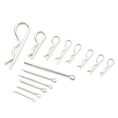 250 Piece Cotter Pin And Hairpin Assortment Kit With Zinc Plated Steel Pins And R Clips Includes Common Sizes Like 1.6x25mm Through 4x60mm Cotter Pins And Multiple R Clip Sizes For Quick Gear Fixes