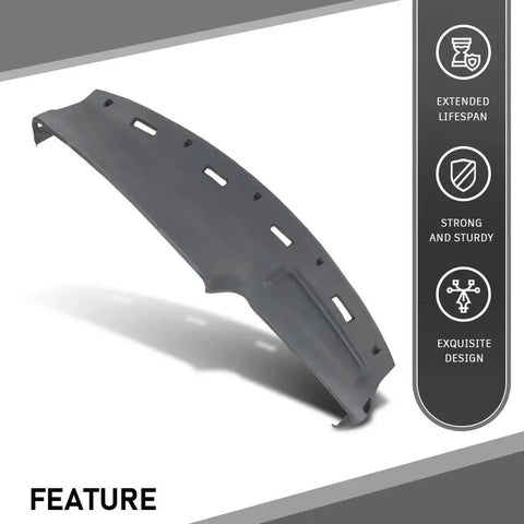 TPE Dash Cover For Dodge Ram 1500 2500 3500 1994 To 1997 Gray showing top view with ventilation slots