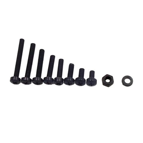 Metric M2.5 Nylon Phillips Pan Head Screws Nuts Flat Washers Assortment Kit Black PA66 360 Pcs Lengths For Quick DIY Fixes