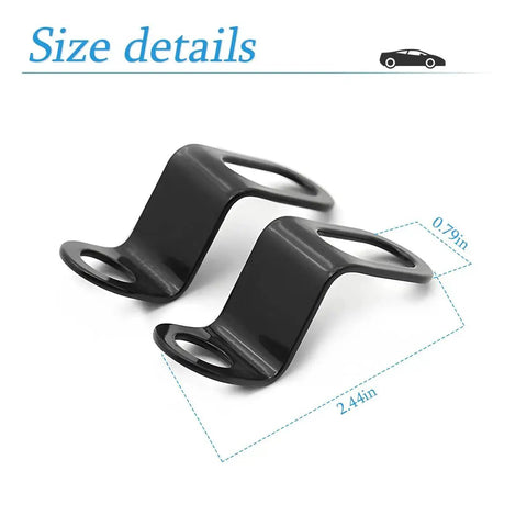 Motorcycle Rear Turn Signal Bracket Kit Two Pack For Relocation And Universal L Shape Mounts With 12mm Hole Compatibility Shock Brackets For Motorbike Rear Lights Auceli, shown in black L-shape design with specifications.