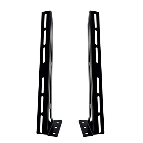 Steel Floor And Wall Mount Amplifier Rack For Car Audio And AV Setups Laser Cut Precision Powder Coated Black Finish Side View