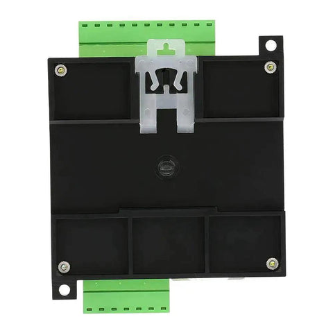 Back view of DC 24V FX1N 14MR PLC with relay output industrial control board for automation projects and GX Developer compatibility.