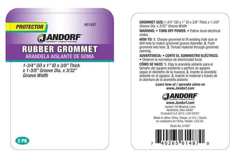 Packaging of Specialty Hardware Rubber Grommet 1-3/4 Inch Outside Diameter Designed For Fans And Electrical Installations