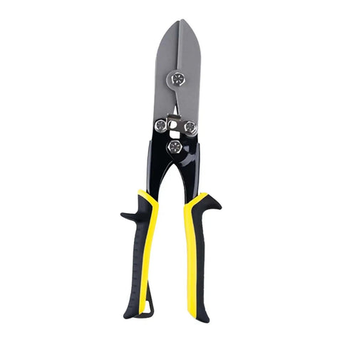 5 Blade Hand Crimping Tool For Sheet Metal And Gutter Ducts With Lock And Pro Grade Heavy Duty Nonslip Grip, Black and Yellow Finish