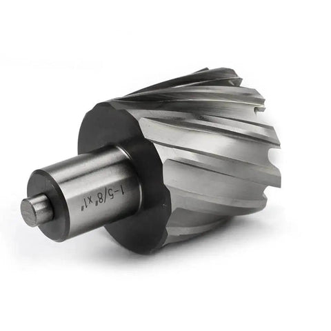 Annular Cutter For Magnetic Drill Press Kit 1-5/8 Inch Diameter 3/4 Weldon Shank HSS Slugger Bit With Pilot Pin Includes Plastic Case Re Sharpenable