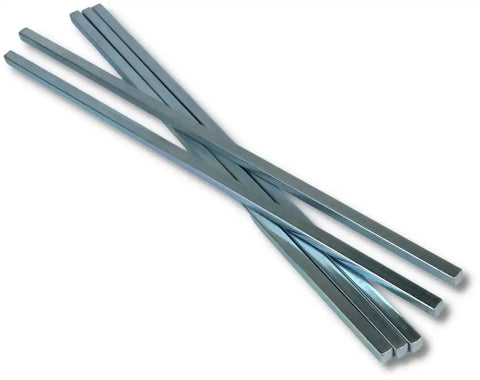 Beefy 1/4 Inch Square Steel Bar Stock Pack of 5 Zinc Coated Cold Drawn 1/4 x 1/4 x 12 Inch Bars for Precision Key Stock and DIY Machining Projects