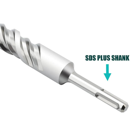 Close-up of 1 Inch By 59 Inch SDS Plus Rotary Hammer Drill Bit For Concrete And Masonry with visible SDS Plus shank.