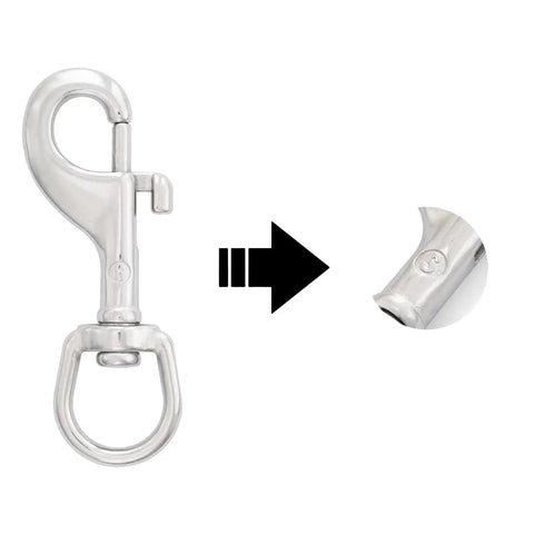 3.5 Inch Swivel Eye Snap Hooks Marine Grade Stainless Steel 2 Pack, detailed view highlighting hook mechanism and material