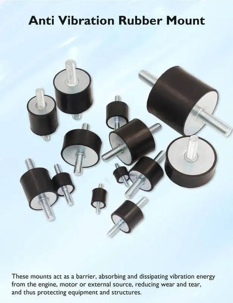Rubber Vibration Isolator Mounts With Double Studs For Cars Boats Motors And Pumps Anti Vibration Silent Blocks Includes Four Mounts And Eight M6 Lock Nuts Size 18 By 25 By 20 Millimeters