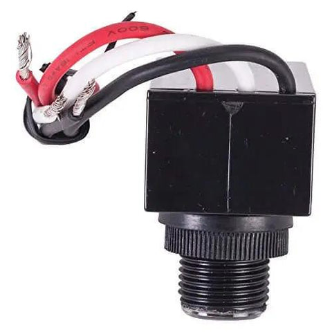 Tork RKP301 Outdoor 120-Volt Button Photocontrol Dusk To Dawn Sensor with wires for exterior lighting installation.