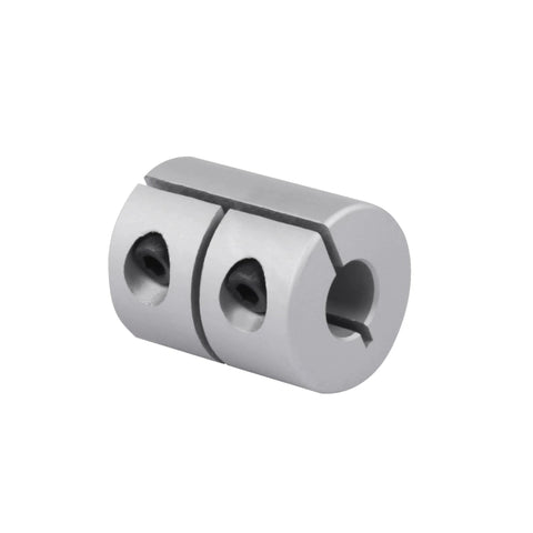 Rigid aluminum alloy shaft coupling, 6–8 mm bore, 25 mm length, 20 mm diameter for 3D printers and CNC.