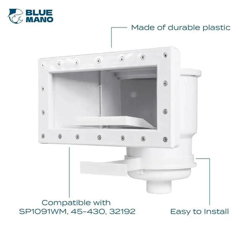 Wide Mouth Above Ground Pool Skimmer Kit Replacement For SP1091WM Dyna Skim 45 430 32192 with durable plastic design