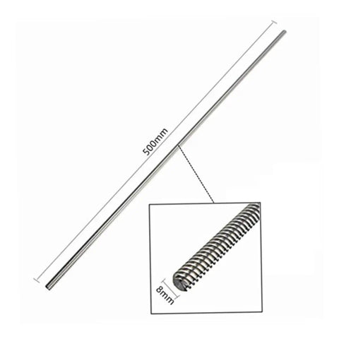 500mm Lead Screw Kit For 3D Printers With Nuts Coupling And Ball Bearing No Fuss Easy To Install Smooth Performance Silver Alloy Rod
